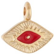 Rhombus charm 12x13 mm - Eye motif - Gilded with fine gold - Hyacinth x1