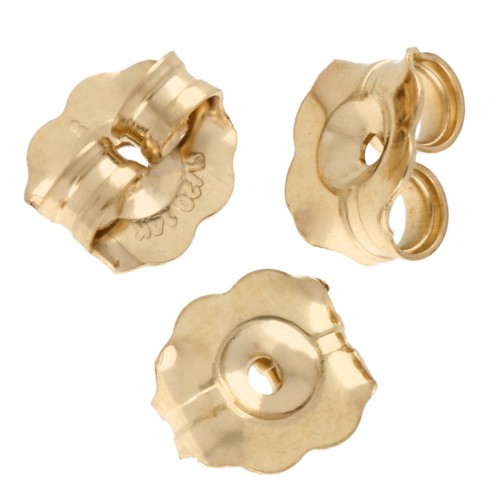 Pushers - Poussettes pour clous d'oreilles 5x5.5 mm - Gold Filled (or laminé) x4