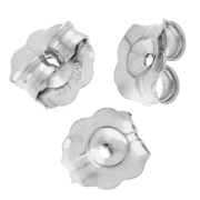 Pushers - Pushers for stud earrings 5x5.5 mm - Silver 925 x4