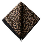Bandana 100% cotton - Leopard print - Dark beige - Brown - Black x1