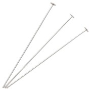 Flat-head nails, 50x0.8 mm—nail head 3 mm—925 Sterling Silver, pack of 6|raw }}