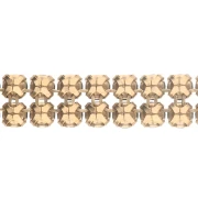 PureCrystal Crystal Mesh 40001, 2 rows, 5.3 mm, Reinvented Caribbean Green with Gold Accents, 5 cm