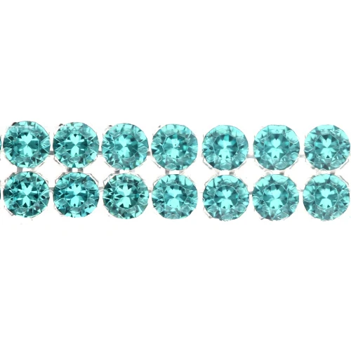 PureCrystal Crystal Mesh 40001, 2 rows, 5.3 mm - Reinvented Caribbean Green, 5 cm