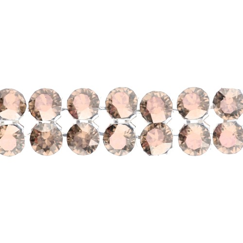 PureCrystal Crystal Mesh 40001, 2 rows, 5.3 mm - Crystal Bronze, 5 cm