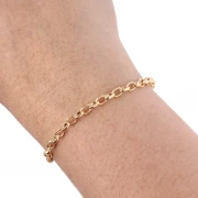 3.6 mm Filed Jaseron Chain - 3-micron Gold-Plated x 20 cm