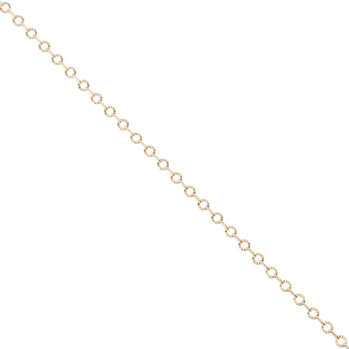 3.15 mm Ribbed Circle Fancy Link Chain - 3-micron Gold-Plated x 20 cm