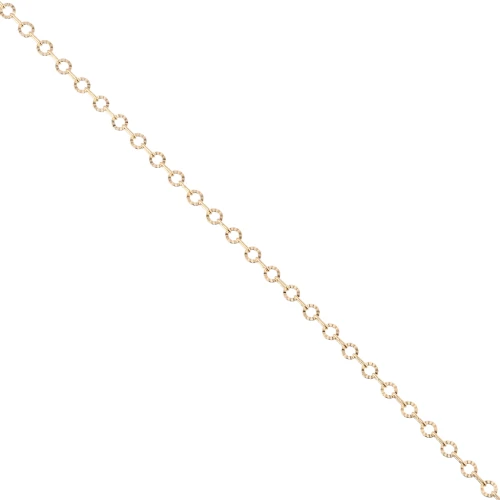 3.15 mm Ribbed Circle Fancy Link Chain - 3-micron Gold-Plated x 20 cm