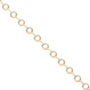 3.15 mm Ribbed Circle Fancy Link Chain - 3-micron Gold-Plated x 20 cm