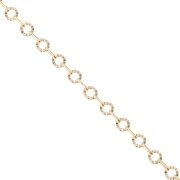 3.15 mm Ribbed Circle Fancy Link Chain - 3-micron Gold-Plated x 20 cm