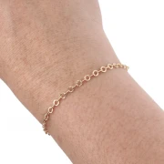3.15 mm Ribbed Circle Fancy Link Chain - 3-micron Gold-Plated x 20 cm