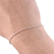 1.7 mm Filed Jaseron Chain - 925 Sterling Silver x 50 cm