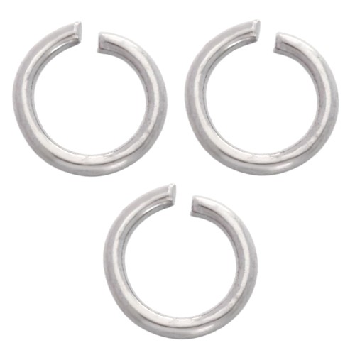Open rings, 4x0.6 mm - 316L stainless steel, 100 pieces