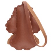 Poodle dog pendant 9x7 cm for bag jewelry - PU - Brown x1