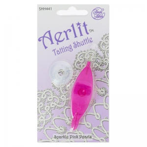 Navette - Tatting Shuttle Aerlit Sparkle Pink Pearls x1