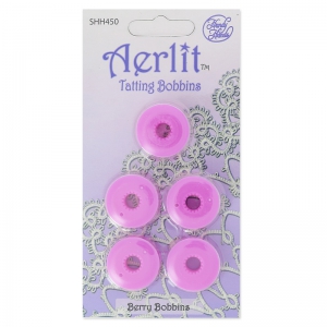 Assortment of 5 Aerlit Tatting Bobbins Berry