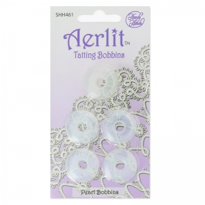 Assortment of 5 Aerlit Tatting Bobbins Pearl