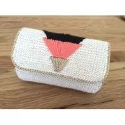 Plastic Canvas Embroidery for pouch and bag 33.5x35.5cm n°7