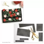 Plastic Canvas Embroidery for pouch and bag 33.5x35.5cm n°7