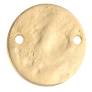 Hammered round spacer 2 holes 15 mm Fine gold plated x1|raw }}