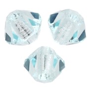 Preciosa Bicones - 3 mm Round Bead - Silver Aquamarine x30