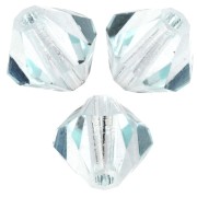 Preciosa Bicones - 4 mm Rondelle Bead - Silver Aquamarine x30
