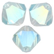 Preciosa bicones - 4 mm Rondelle beads - Silver Aquamarine AB 2X x30