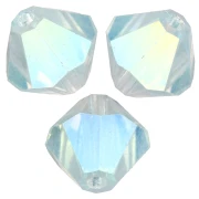 Preciosa bicones - 4 mm Rondelle beads - Silver Aquamarine AB 2X x30