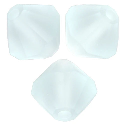 Preciosa Bicones - 4 mm Round Bead - Matte Silver Aquamarine x30