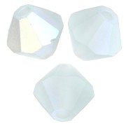 Preciosa Bicones - 4 mm Rondelle Bead - Silver Aquamarine AB Matte x30