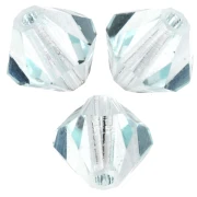 Preciosa Bicones - 5 mm Rondelle Bead - Silver Aquamarine x12