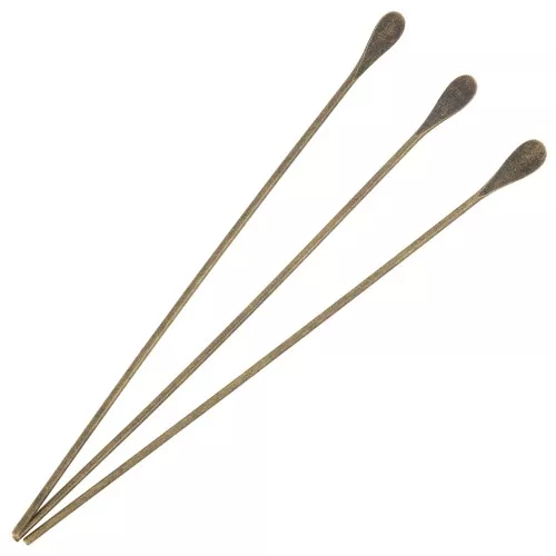 Drops head pin 51x0,7 mm bronze tone x10