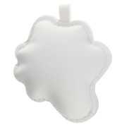 Flat egg pendant 7x6 cm for bag jewelry - PU - White - Yellow x1