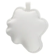 Flat egg pendant 7x6 cm for bag jewelry - PU - White - Yellow x1