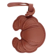 Crescent pendant 7x6.5 cm for bag jewelry - PU - Brown x1