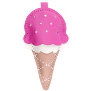 Icecream - Ice pendant for bag jewel 11x5.5 cm - PU - Pink - Brown x1 Ice pendant for bag jewel 11x5.5 cm - PU - Pink - Brown x1