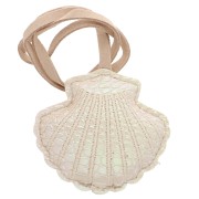 Shell pendant 6x6 cm for bag jewelry - PU - Cream Pearl x1