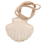 Shell pendant 6x6 cm for bag jewelry - PU - Cream Pearl x1