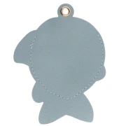 Fish pendant 10x7.5 cm for bag jewelry - PU - Multi Blue - White x1