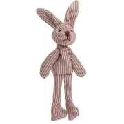 Rabbit pendant 12x4 cm for bag jewelry - Fabric - Striped Brown - Ecru x1