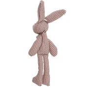 Rabbit pendant 12x4 cm for bag jewelry - Fabric - Striped Brown - Ecru x1