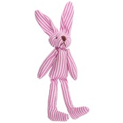 Rabbit pendant 12x4 cm for bag jewelry - Fabric - Striped Pink - White x1