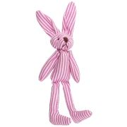 Rabbit pendant 12x4 cm for bag jewelry - Fabric - Striped Pink - White x1