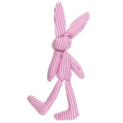 Rabbit pendant 12x4 cm for bag jewelry - Fabric - Striped Pink - White x1