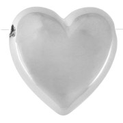 22x22.5 mm heart-shaped CCB metallic acrylic bead - Silver x1