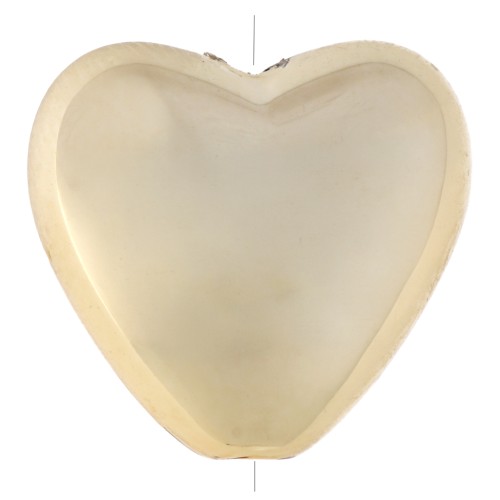15.5x17 mm metallic acrylic heart bead (CCB) - Gold x1