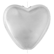 15.5x17 mm metallic acrylic heart bead CCB - Silver x1