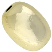 22x16 mm crinkle-effect olive bead in CCB metallic acrylic - Gold x1