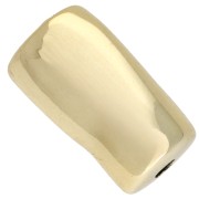 Gold Tone - Bead tube irregular 21x12 mm acrylic metallized CCB - Gold x1 Bead tube irregular 21x12 mm acrylic metallized CCB - Gold x1