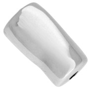 Silver Plated - Bead tube irregular 21x12 mm acrylic metallized CCB - Silver x1 Bead tube irregular 21x12 mm acrylic metallized CCB - Silver x1