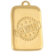 Sardine tin charm 24.5x16 mm - Gilded with fine gold x1